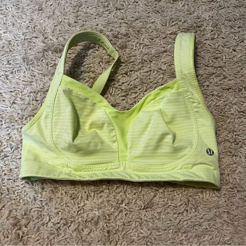 Lululemon Hyper Stripe Clear Mint Ta Ta Tamer II Bra 32D